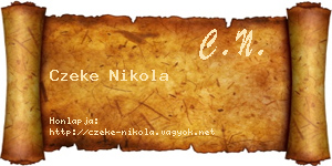 Czeke Nikola névjegykártya